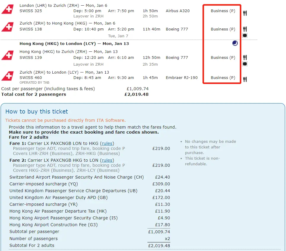 1000美元的伦敦 - 香港平躺往返商务舱