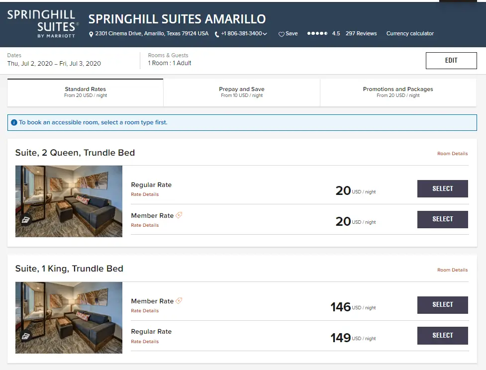 全新万豪美国大车店Bug，10美元一晚上