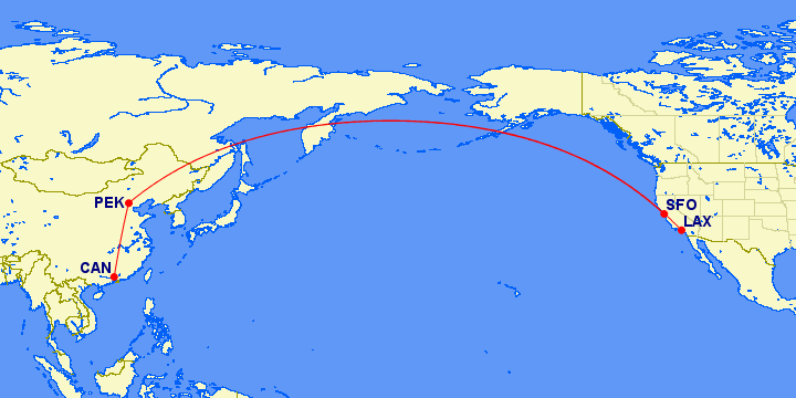 性价比非常不错的1300美元商务舱机票往返中美