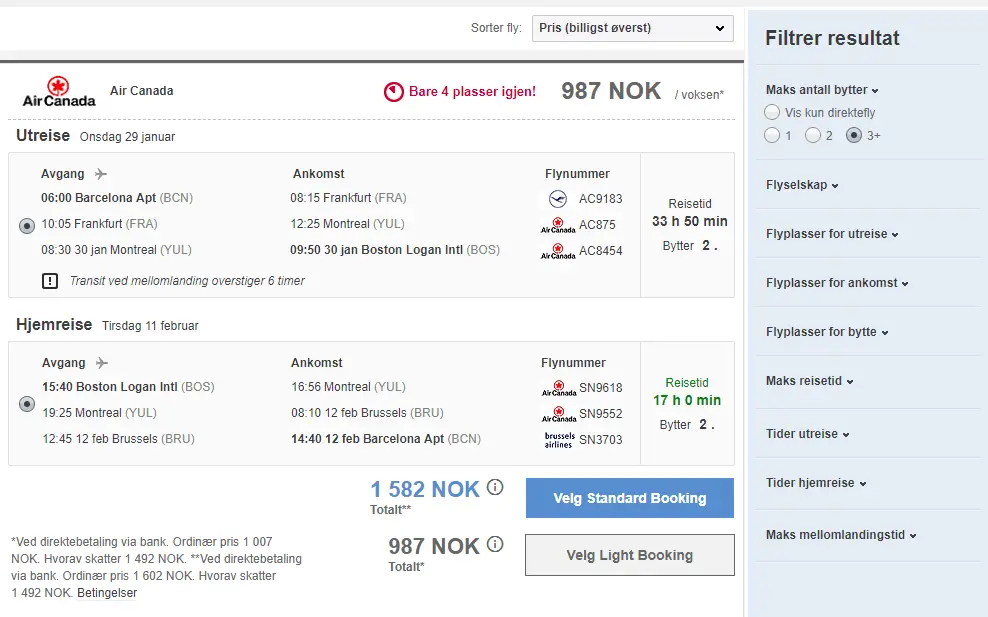 100欧的Bug价欧美越洋机票【更新：波士顿也有】