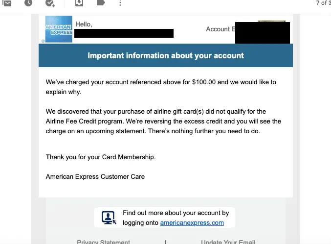 再出重拳 - Amex收回部分用户已完成的航空报销【更新:Amex居然开始收回礼卡报销了】 1 再出重拳 - Amex收回部分用户已完成的航空报销【更新:Amex居然开始收回礼卡报销了】