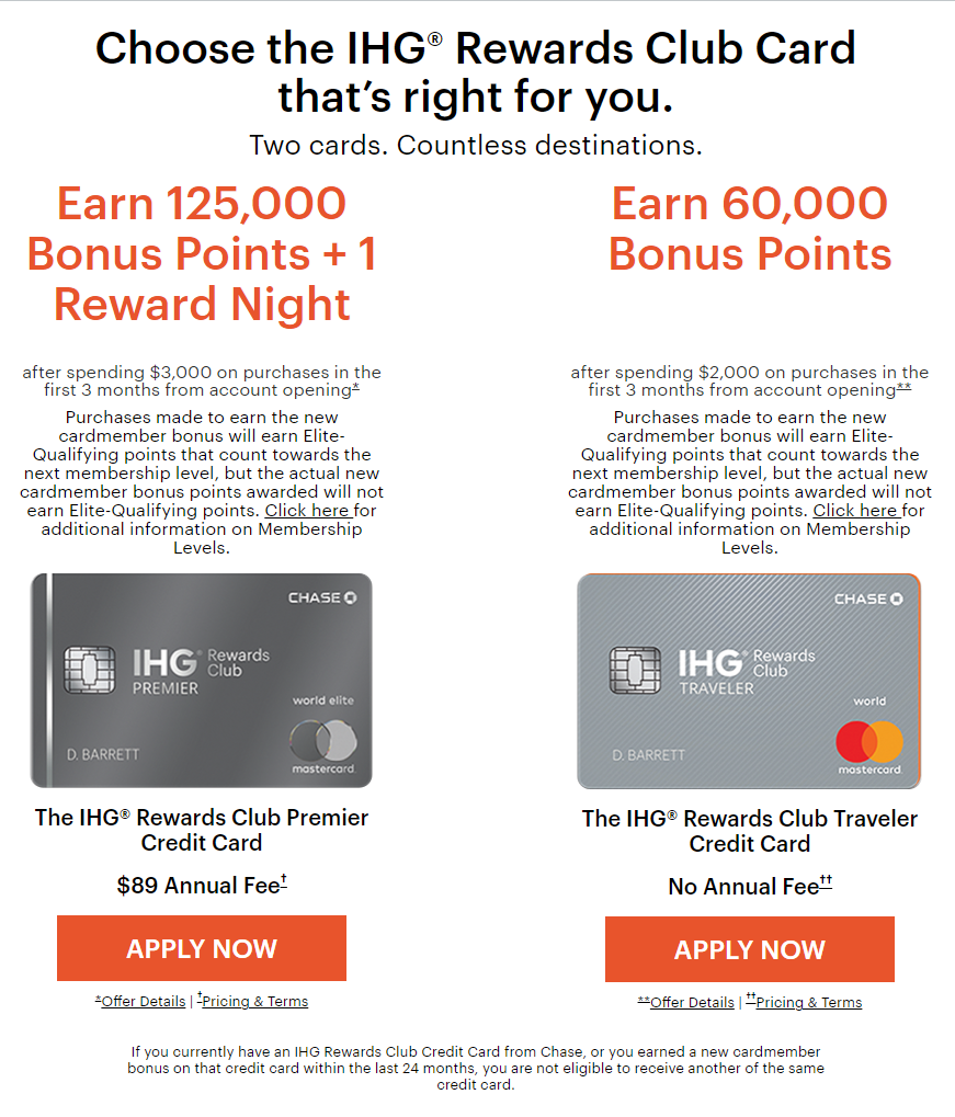 《125K点数 + 40K免房券全新史高开卡奖励 - Chase IHG Premier信用卡》