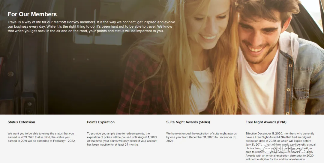 免房券延期 & 额外点数奖励 - 万豪又推出了一系列贴心政策了