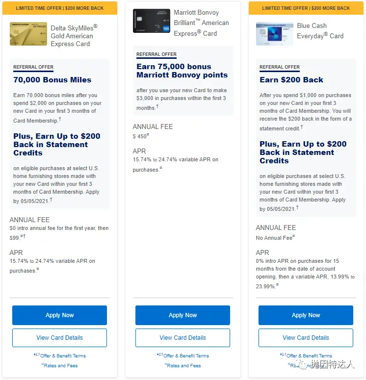 《【5月5日截止，抓紧时间】Referral专享额外200美元奖励 - Amex大批超强史高开卡奖励纷纷袭来》