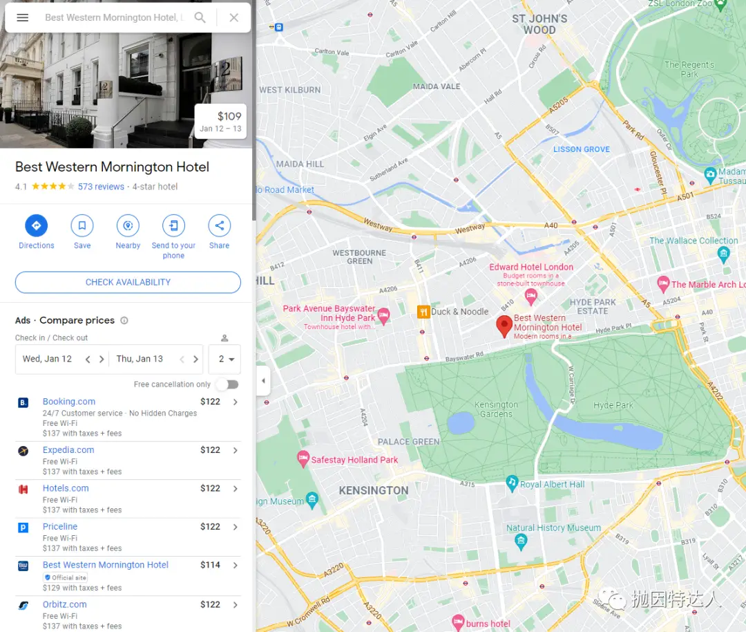《酒店Bug价：4英镑入住伦敦黄金地段Best Western酒店》