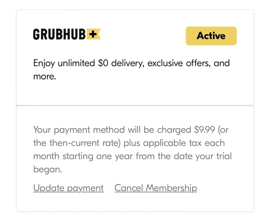 《Amazon Prime会员免费送一年Grubhub+会员啦！》