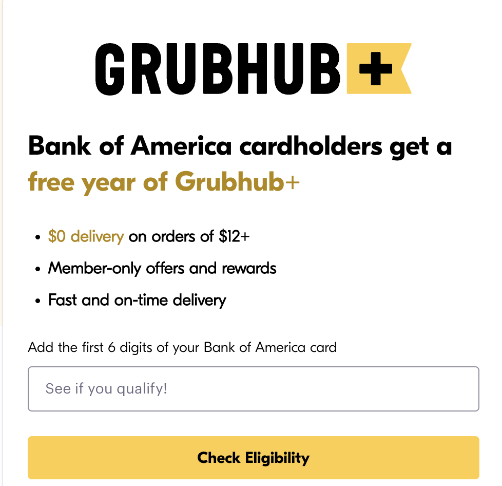 《快来领取免费Grubhub+ 会员以及折扣码》