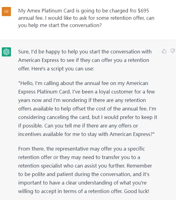 《最高效薅Amex羊毛（要Retention Offer），要不要试试ChatGPT？》