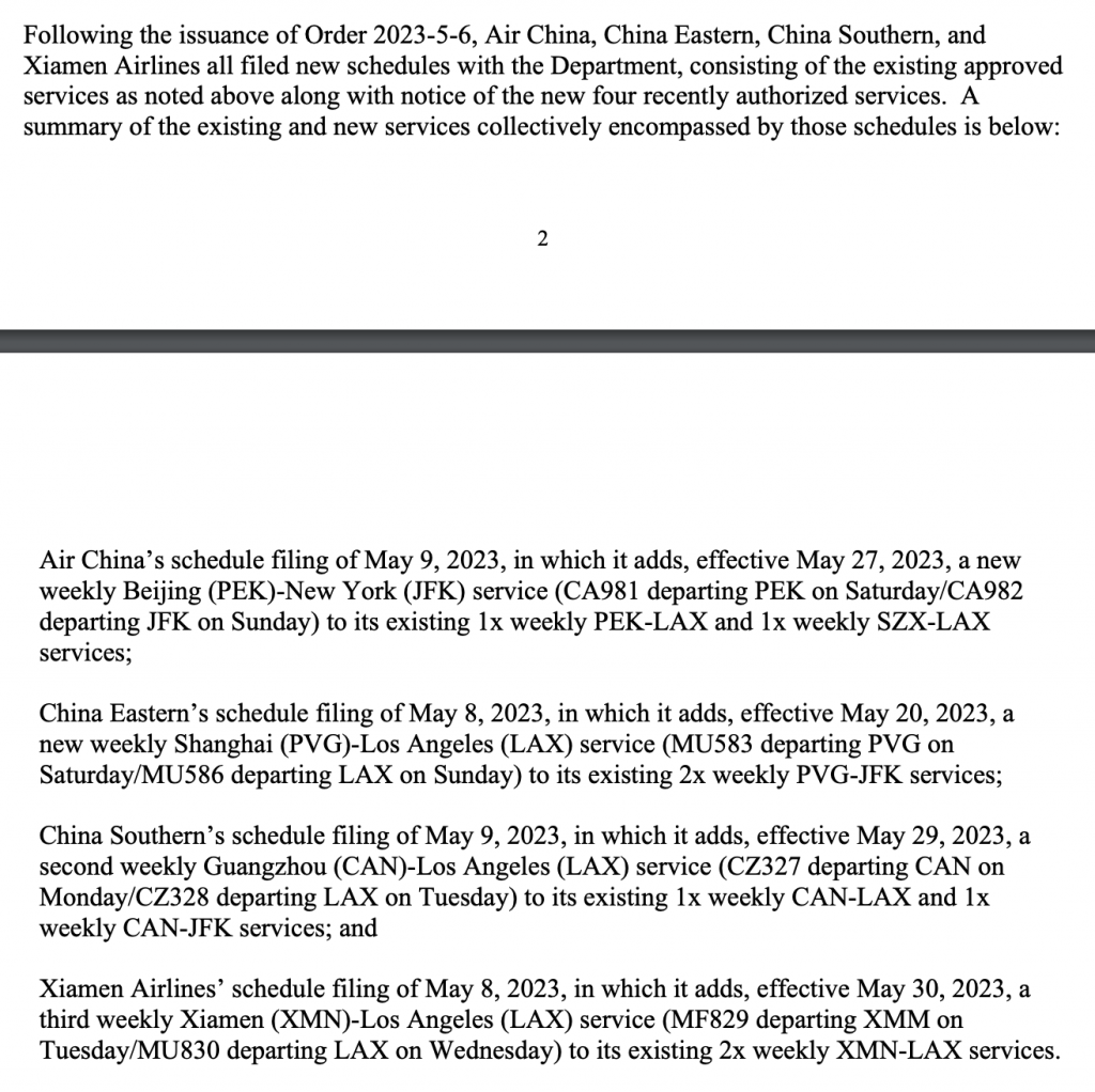 中美直航即将从5月底恢复至每周24班,已确定增班! 2 中美直航即将从5月底恢复至每周24班,已确定增班!