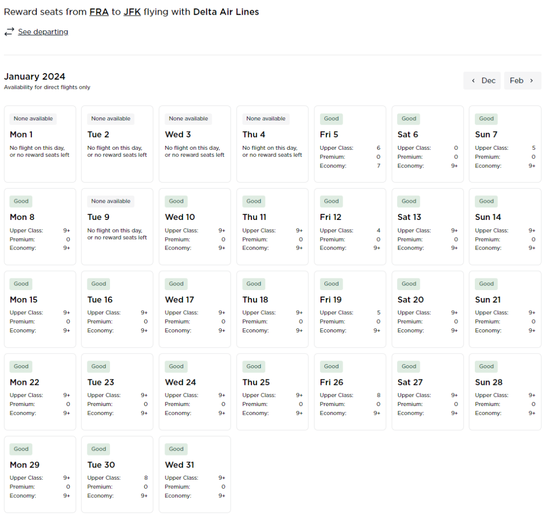 另一大铁公鸡慷慨放票，39K点数即可兑换跨洋商务舱，感恩节、圣诞跨年旺季都有票