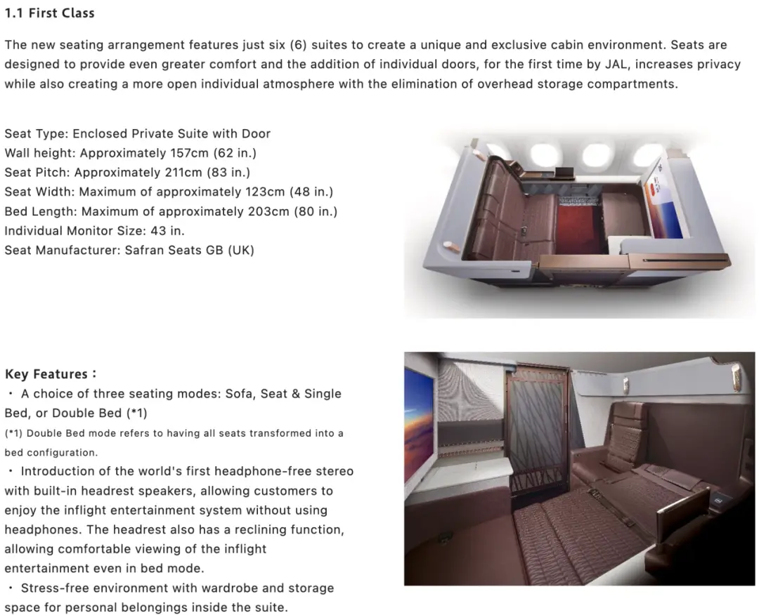 《【首航时间已公布】空中顶奢私人套间即将问世，日本航空公开全新A350-1000机型全细节》