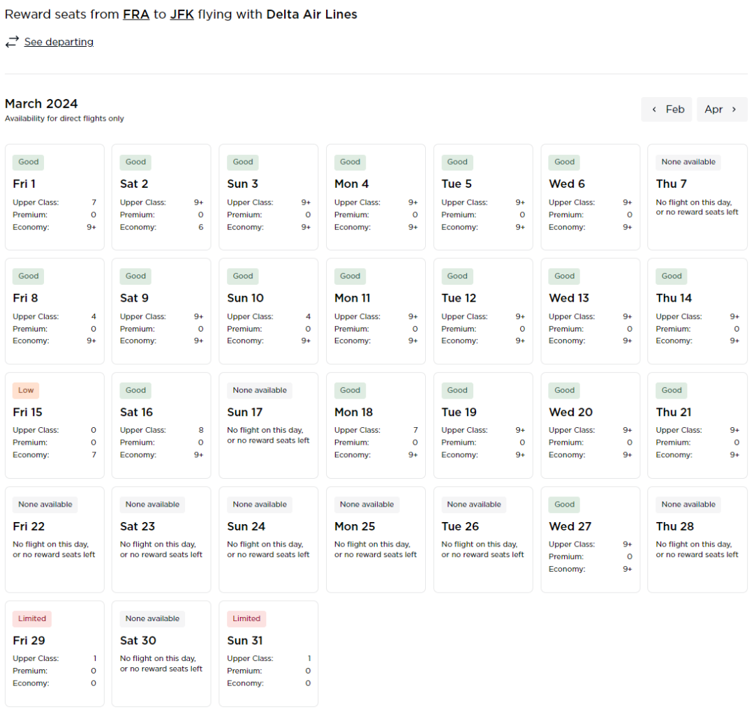 另一大铁公鸡慷慨放票，39K点数即可兑换跨洋商务舱，感恩节、圣诞跨年旺季都有票