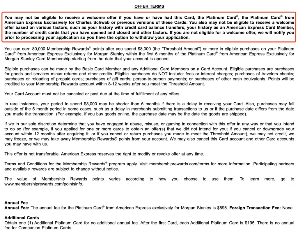 地主家没余粮了?Amex继续提高开卡奖励获取门槛(几乎延伸至所有卡),连这张可以重复领取奖励的神卡也新增限制 4 地主家没余粮了?Amex继续提高开卡奖励获取门槛(几乎延伸至所有卡),连这张可以重复领取奖励的神卡也新增限制