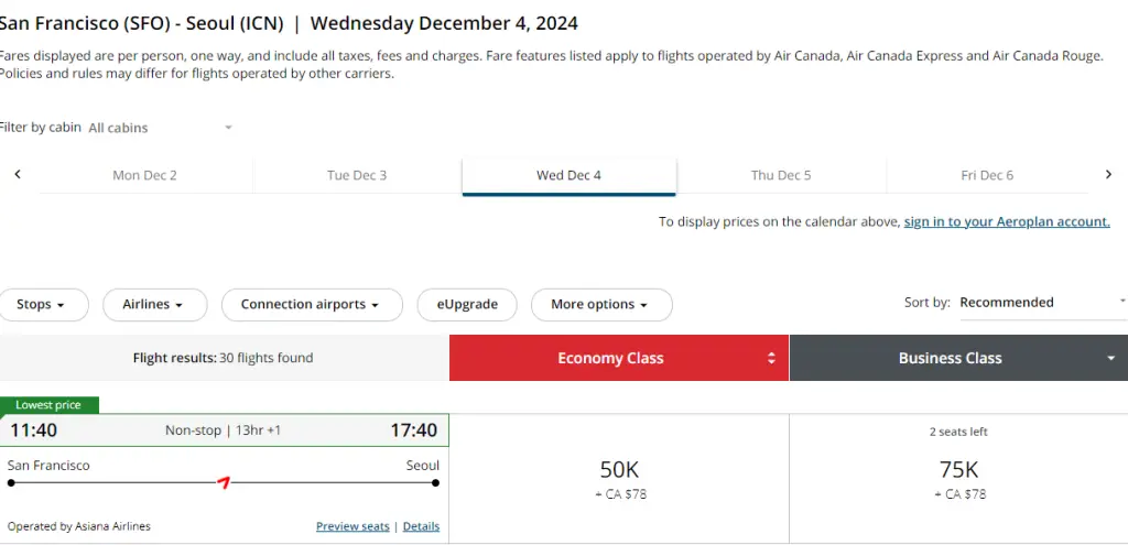 韩亚继续放票！这次轮到SFO，75K点数/1200美元的中美商务舱又来了，村村通联运+众多组合/玩法等待大家解锁