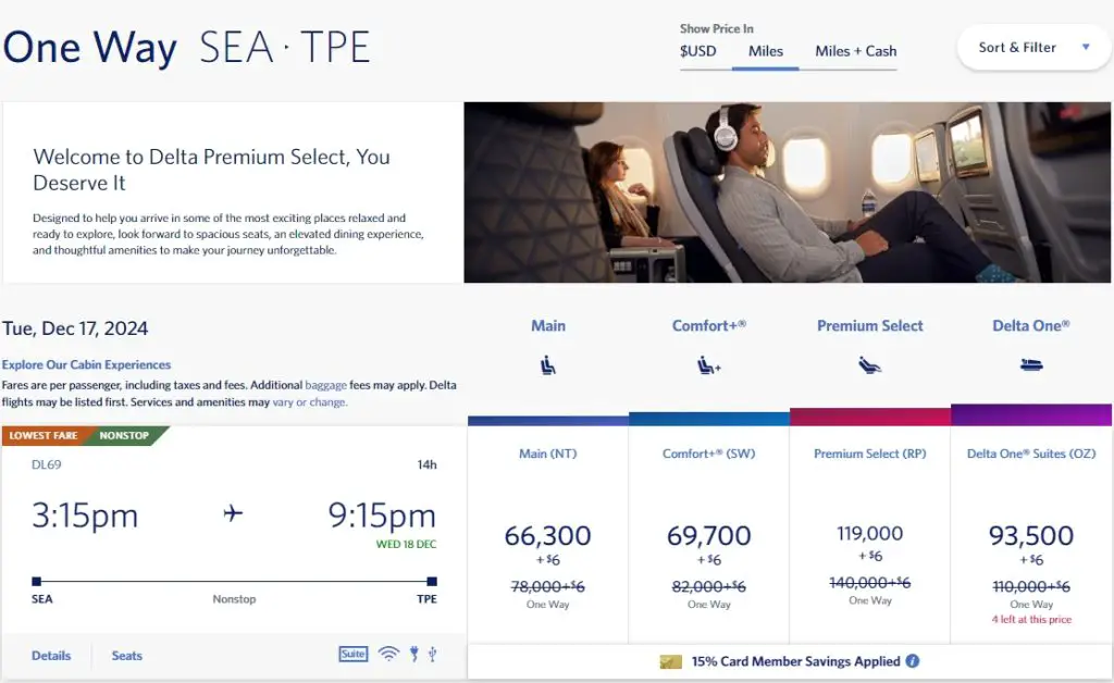 【寒假/圣诞旺季也放了！还是倒挂Bug！】跨太平洋商务舱疫情后史低价，“空中冥币”居然大放异彩！83.3K达美航空里程兑换西雅图 - 台北Delta One商务舱