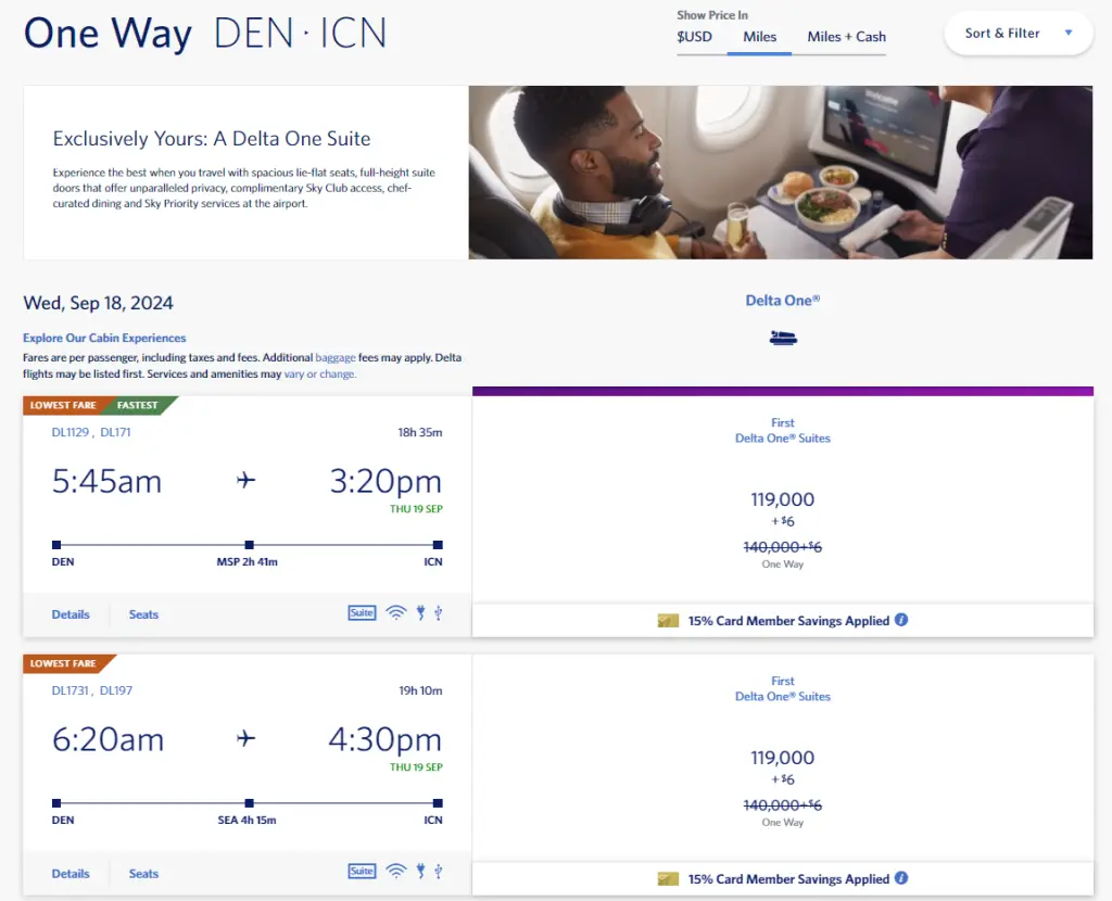 达美航空(DL)首尔线跨太平洋商务舱里程票来了,8-9月黄金时间,免费退改&全美联运 5 达美航空(DL)首尔线跨太平洋商务舱里程票来了,8-9月黄金时间,免费退改&全美联运