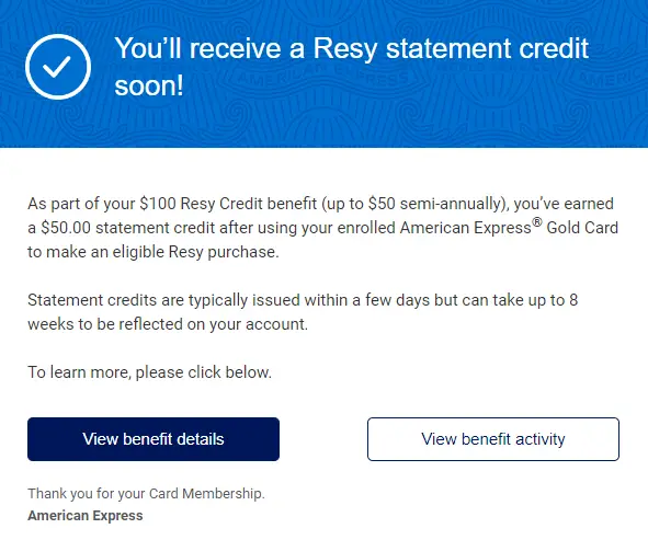 每半年50美元,顺利报销!Amex Gold全新Resy Credit使用实战详解 3 每半年50美元,顺利报销!Amex Gold全新Resy Credit使用实战详解