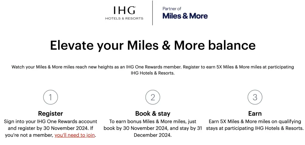 入住IHG旗下酒店可领取5x汉莎里程：IHG Upgrade with 5x Miles & More Miles