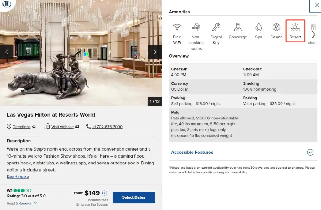 Amex Hilton Aspire福利收紧,可触发Resort Credit报销的选择变少了 4 Amex Hilton Aspire福利收紧,可触发Resort Credit报销的选择变少了