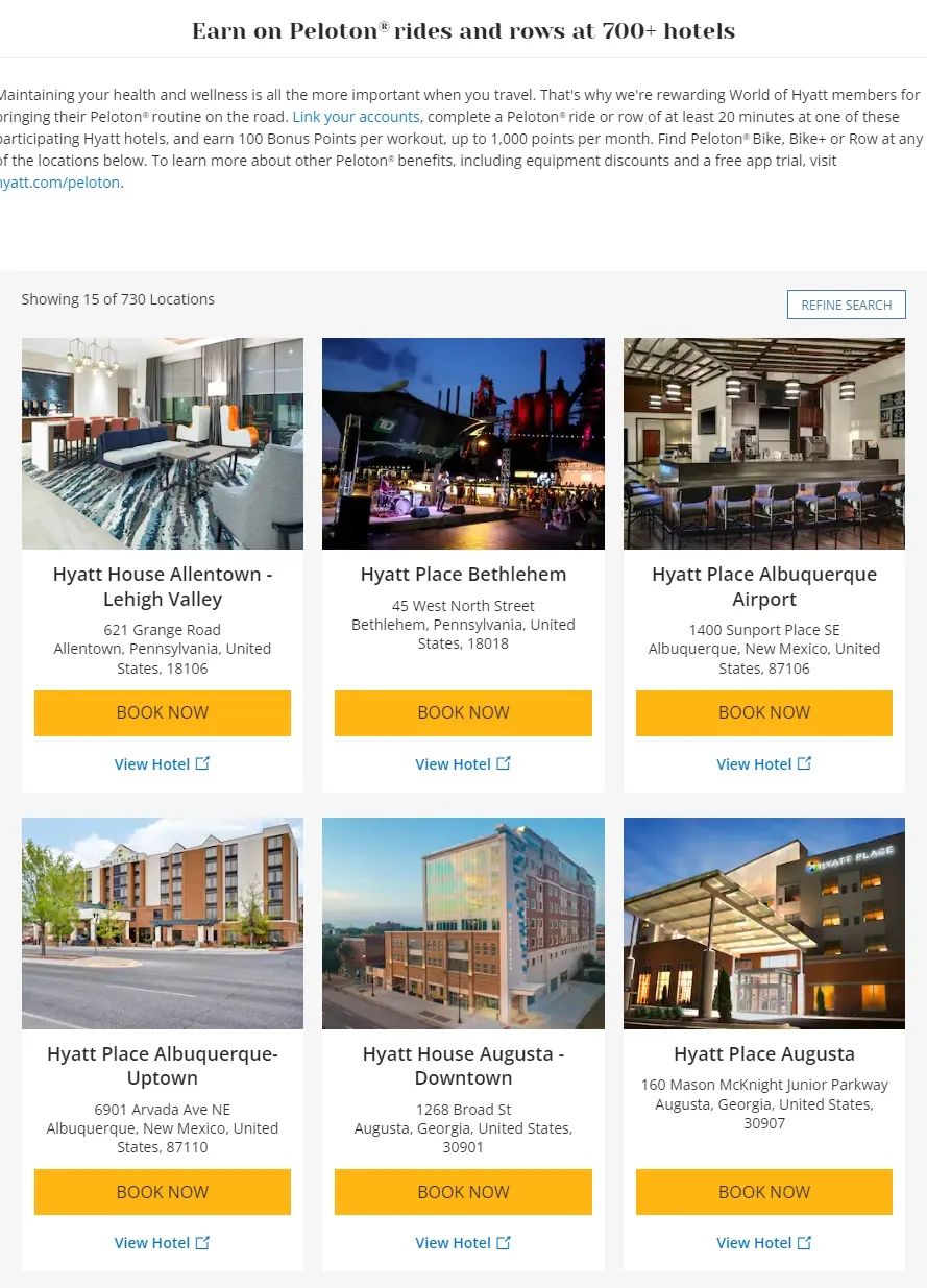 健身还能免费住酒店?!Hyatt和Peloton合作正式上线,一年最多额外获取12K Hyatt积分 4 健身还能免费住酒店?!Hyatt和Peloton合作正式上线