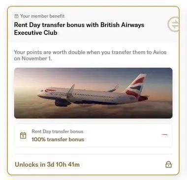 房租神卡Bilt 11月Rent Day:转英航Avios 100%额外加赠,43K点数中美直航商务舱!还有阿拉斯加航空点数赠送! 1 限时100%额外加赠,43K点数中美直航商务舱!还有阿拉斯加航空点数赠送!房租神卡全新Rent Day活动太给力了