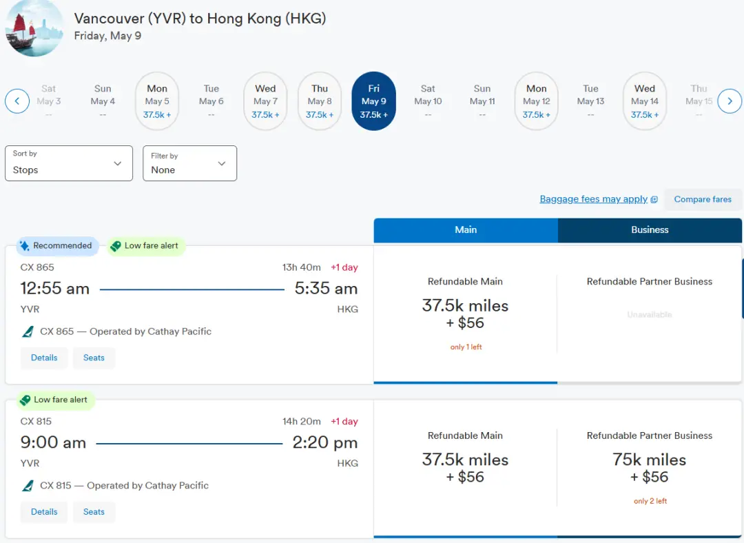 突发!国泰中加直航商务舱里程票大放票,1100美元即可拿下! 5 突发!国泰中美/中加直航商务舱放票,1100美元即可拿下!