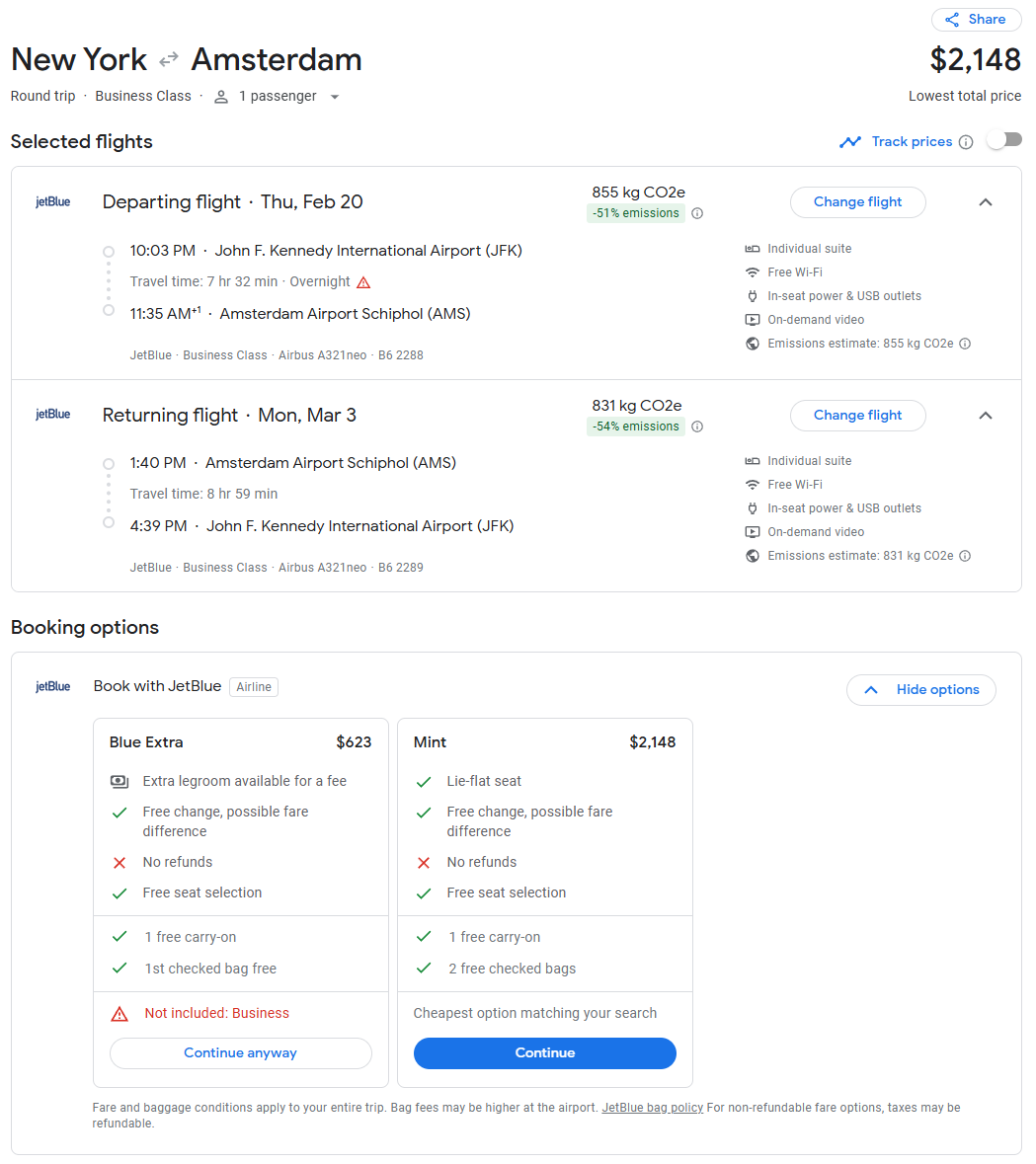 只有商务舱的“廉价航空”黑五限时促销（还有航司内卷特别惊喜），2000美元平躺商务舱往返欧洲