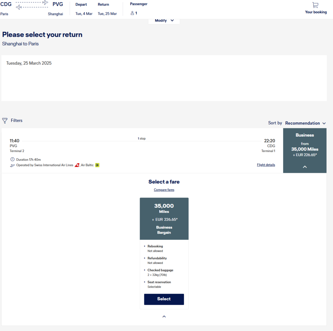 1万人民币出头即可商务舱往返中欧，双重促销最后倒计时