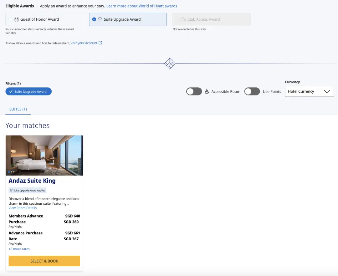 虽迟但到,Hyatt终于开通网上使用套房券和行政酒廊升级券,不过仍有不少改进空间 1 Hyatt超实用全新功能虽迟但到,套房升级瞬间轻松,不过仍有不少改进空间