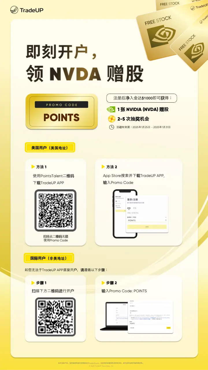 开户直接赠送英伟达股票+无SSN用户也可买美股，TradeUP老虎证券介绍（含独家福利） - 抛因特达人PointsTalent