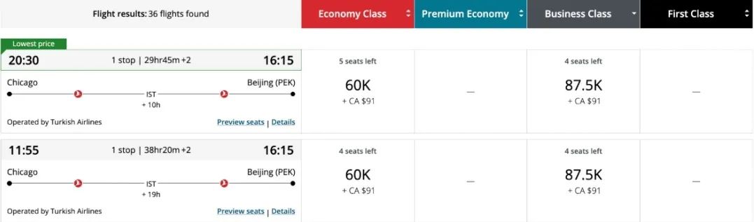 中美线还能这么飞哦,土航近期和远期商务舱里程票超低成本锁定,而且是超级村村通哦 6 中美线还能这么飞哦,临近和远期都有不少商务舱里程票,超低成本锁定,而且是超级村村通哦