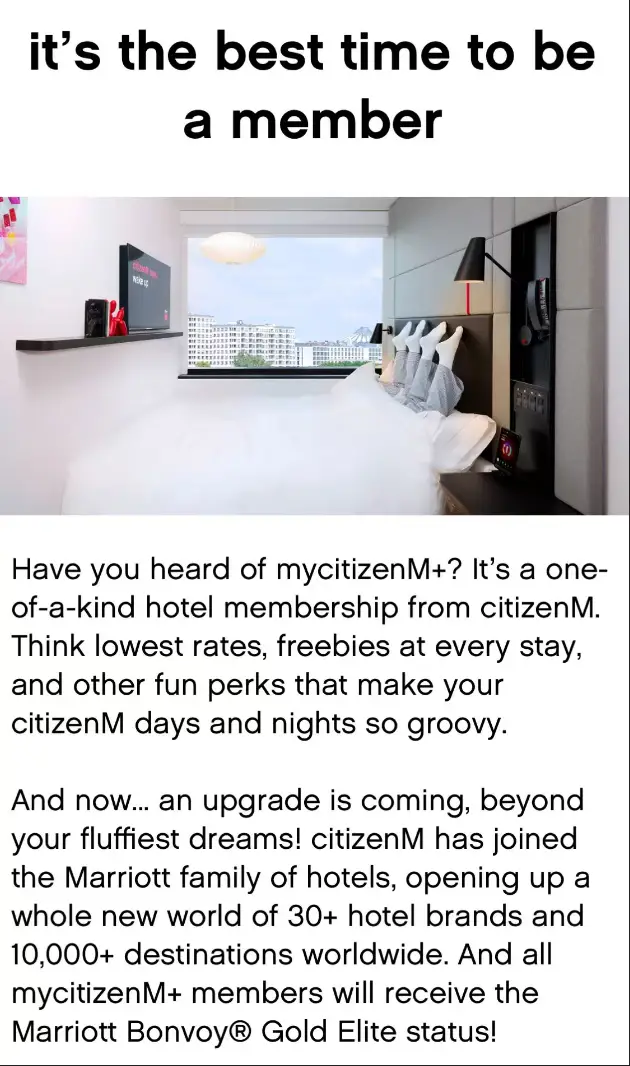 万豪收购citizenM,水得离谱的会籍匹配或可助力大家直通万豪金卡?已顺利上车! 1 万豪收购citizenM,水得离谱的会籍匹配或可助力大家直通万豪金卡?已顺利上车!