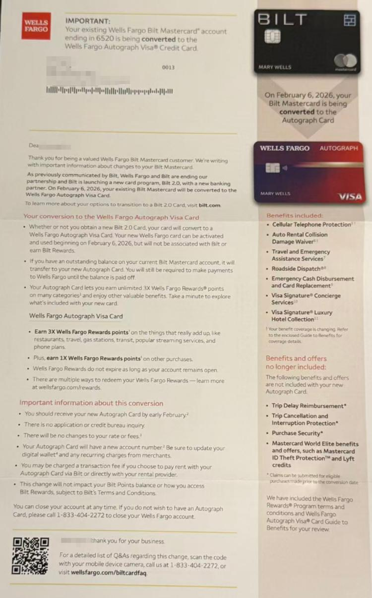 【Bilt老卡会被强制转成WF Autograph Card】Bilt 2.0时代将开启：房租神卡可能彻底大变样，到底是升级还是退步？