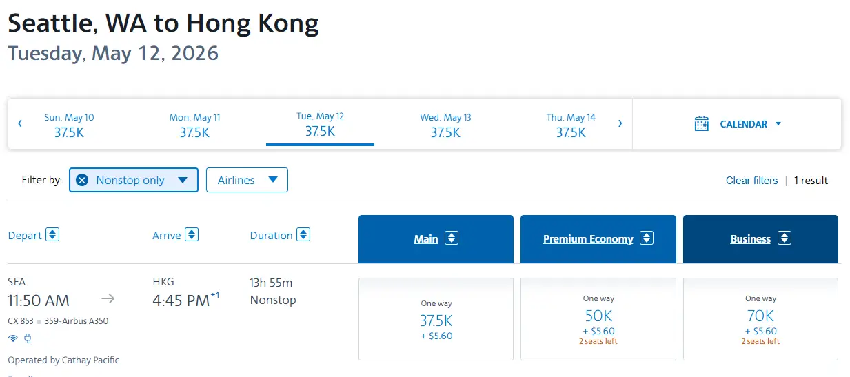 国泰恢复西雅图航线!中美直航商务舱里程票大规模放出,61K点数即可拿下! 10 国泰恢复西雅图航线!中美直航商务舱里程票大规模放出,61K点数即可拿下!
