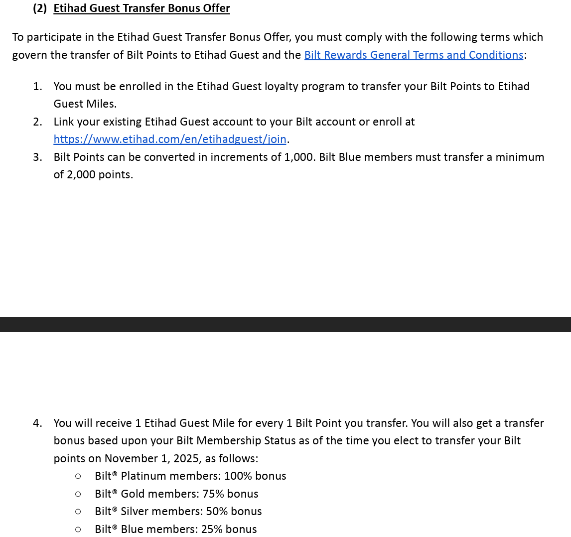 仅限1天,空中公寓低至70K点数可体验!房租神卡Bilt转Etihad最高100%额外加赠 2 仅限1天,空中公寓低至70K点数可体验!房租神卡Bilt转Etihad最高100%额外加赠