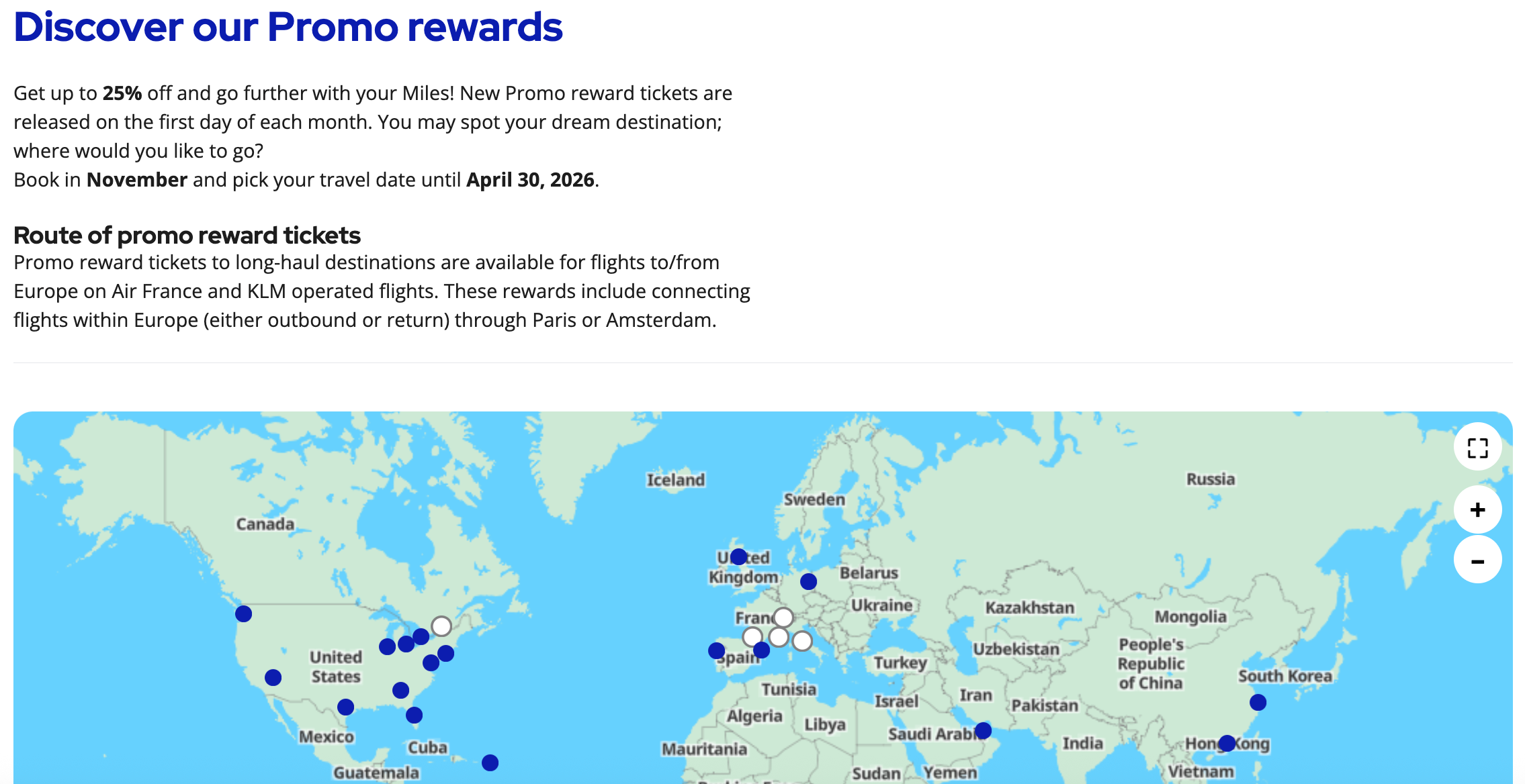 45K点数跨洋商务舱!法航荷航2025年11月Promo Rewards促销,多航点限时促销罕见登场 2 45K点数跨洋商务舱!法航荷航2025年11月Promo Rewards促销,多航点限时促销罕见登场