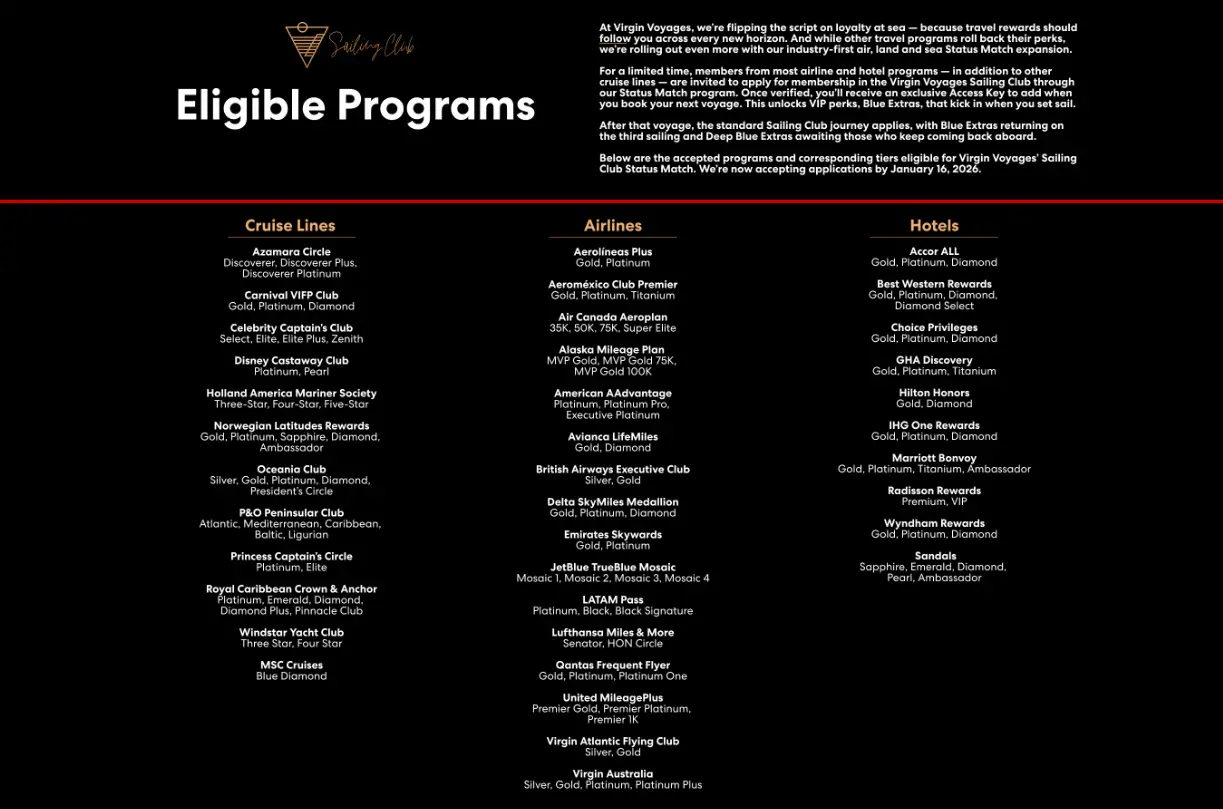 又一个几乎无门槛的会籍匹配回归,Virgin Voyages匹配免费直通高卡,福利不拿白不拿 2 又一个几乎无门槛的会籍匹配回归,Virgin Voyages匹配免费直通高卡,福利不拿白不拿