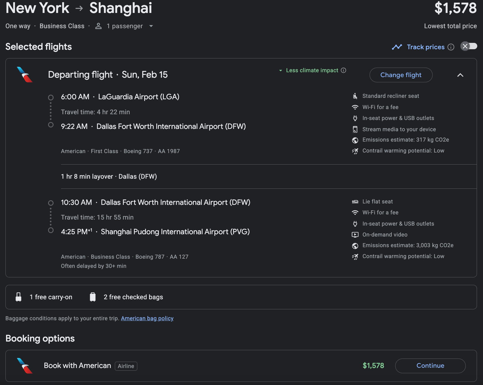 AA推出疫情后最低价中美直航商务舱？最低$1200，还可以村村通联运