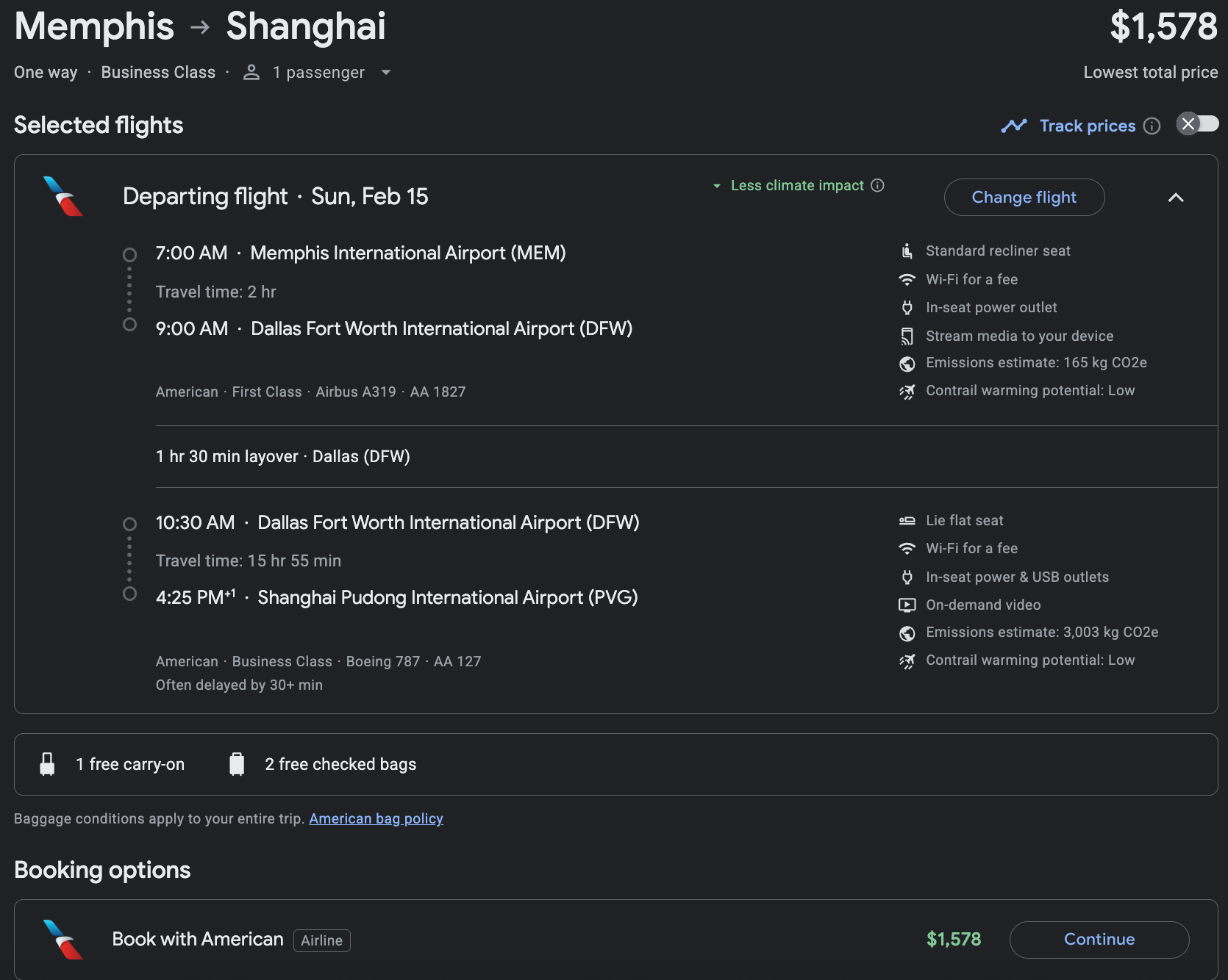 AA推出疫情后最低价中美直航商务舱？最低$1200，还可以村村通联运