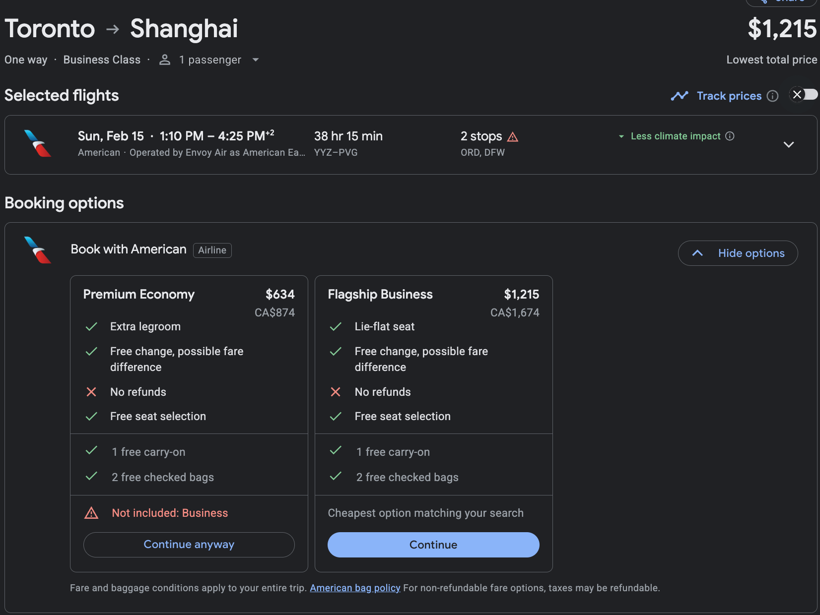 AA推出疫情后最低价中美直航商务舱？最低$1200，还可以村村通联运