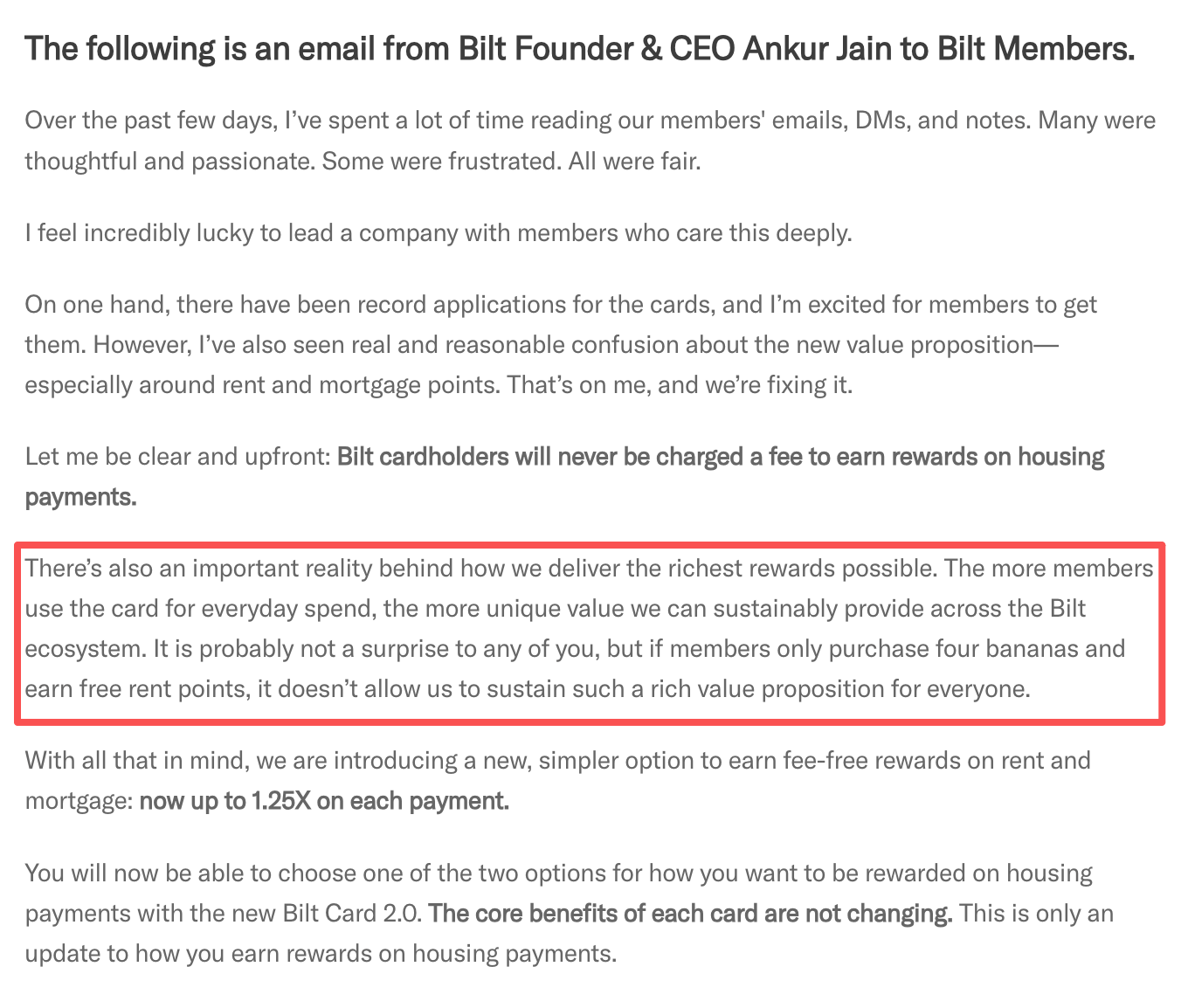 买四根香蕉就能薅房租羊毛？Bilt 2.0被狂喷后，CEO终于给出补救措施了