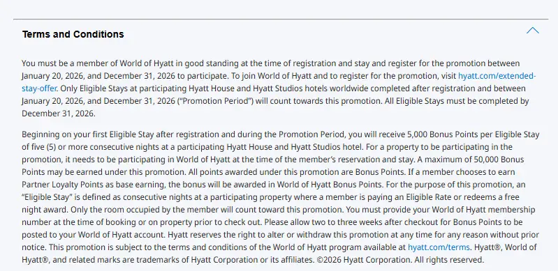 Hyatt 2026年开年神促销,一次入住回血5K点数,刷房成本大降 2 Hyatt 2026年开年神促销,一次入住回血5K点数,刷房成本大降