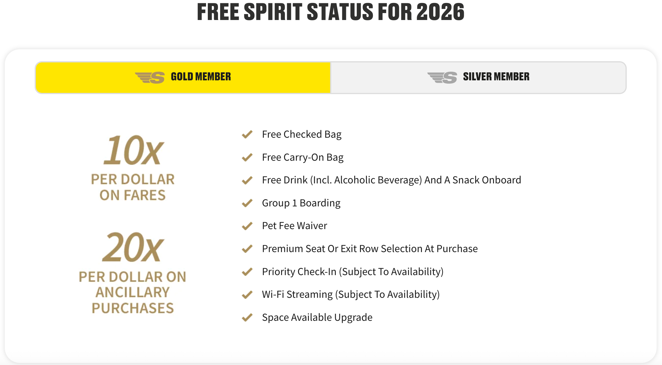 匹配继续放水,花钱就直通航司顶级会籍,Spirit Airlines直接不演了 6 匹配继续放水,花钱就直通航司顶级会籍,Spirit Airlines直接不演了