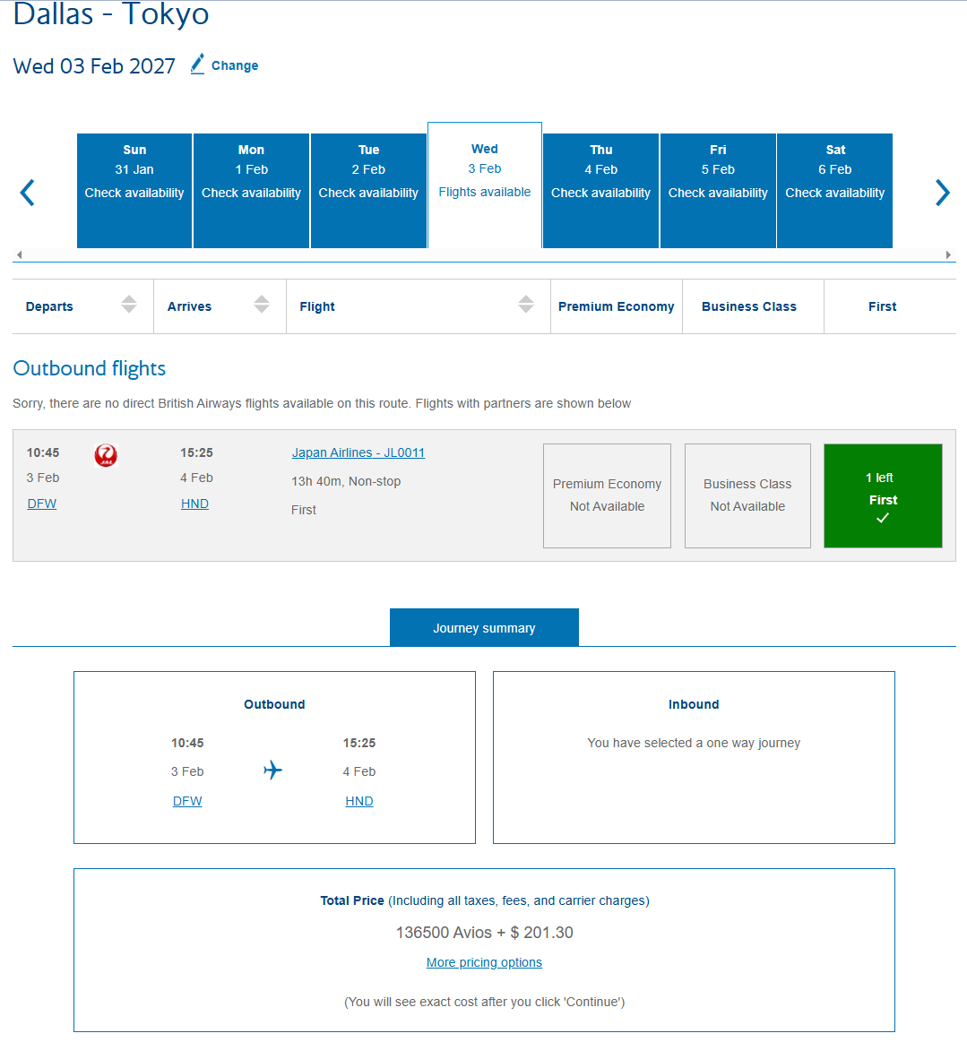 仅限今天!49K点数兑换日航亚美头等舱,错过可能以后再无机会 8 仅限今天!49K点数兑换日航亚美头等舱,错过可能以后再无机会